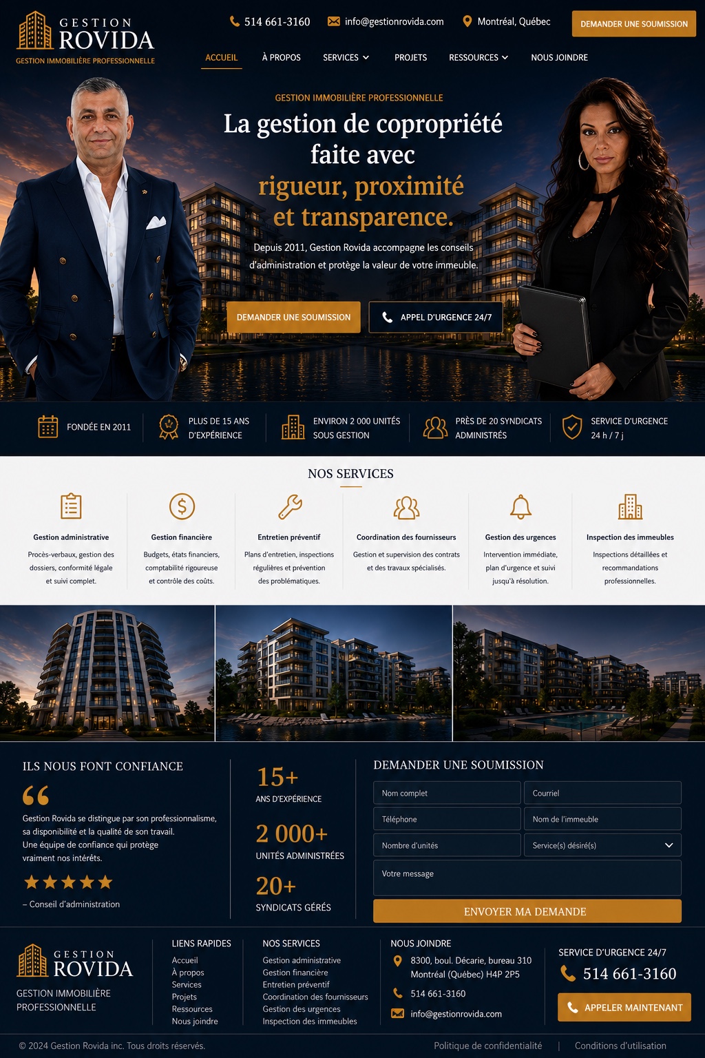 Gestion Rovida - page d'accueil